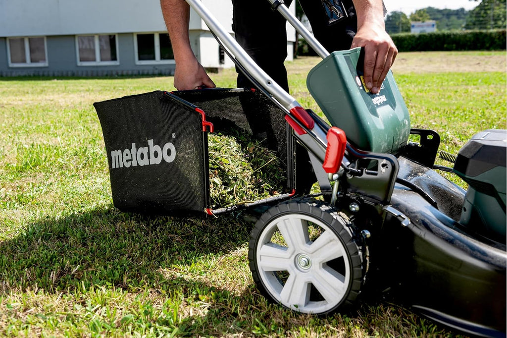 Metabo kosiarka akumulatorowa RM 36-18 LTX BL 46 – 601606850 – 18 V – Kosiarka z funkcją mulczowania – Do ogrodów o powierzchni do 800 m² – Bez akumulatora i ładowarki