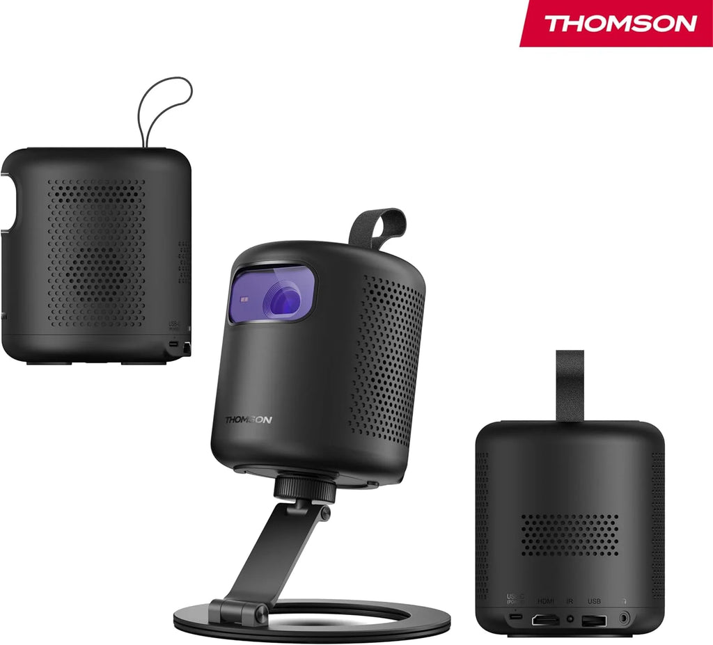 Thomson Sirius PG55B Inteligentny Projektor Laserowy RGB, Bardzo Krótki Rzut, Full HD 1080p, Google TV, 600 ANSI, Autofocus, HDR10+, Dolby Digital+, Bateria, WiFi, Bluetooth