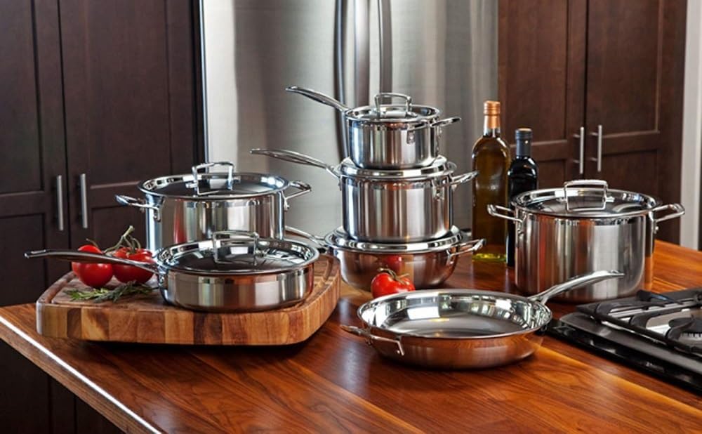 Le Creuset 96209400001000 3-Warstwowy Zestaw Naczyń Ze Stali Nierdzewnej, Srebrny, 5 Sztuk