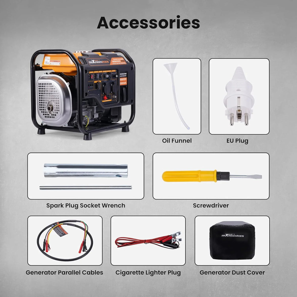 Generator inwerterowy 3200 W, benzynowy, 4-suwowy zasilacz awaryjny z funkcją równoległości, z wyjściami AC/DC/USB do ogrodu, miejsca pracy, domu, garażu i wielu innych