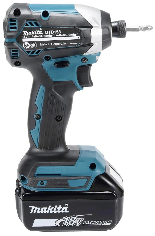 Makita Dtd153Rtj Wkrętarka, Niebieski/Czarny, ‎29.5 x 39.5 x 16.5 cm; 1.5 kg