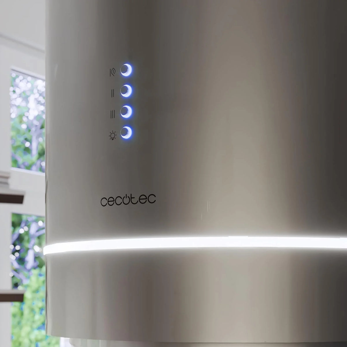 Cecotec Okap kuchenny 44 cm - Okap kuchenny Bolero Flux CRE 448000 Inox A++ okap 44 cm stal nierdzewna, przepływ powietrza 800 m3/h, 210 W, A++, Touch, LED, węgiel Ø176, aluminium 5 warstw