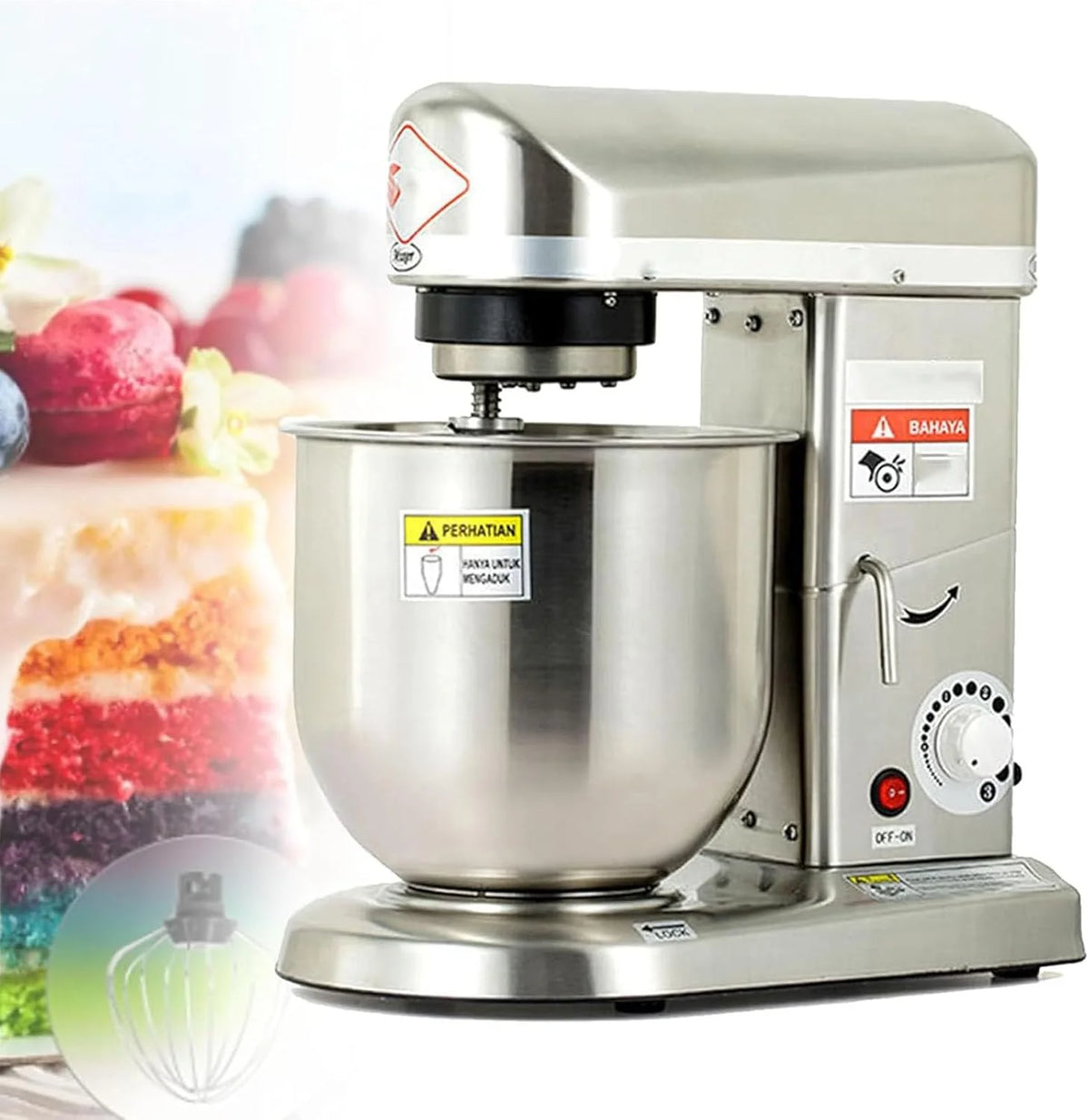 Mikser stojący, nowy, kuchenny, mikser do ciasta i żywności, 5 l/7 l/10 l, automatyczny mikser ze stali nierdzewnej, wielofunkcyjny, domowy, do wyrabiania ciasta pszennego i mącznego Silver-5L