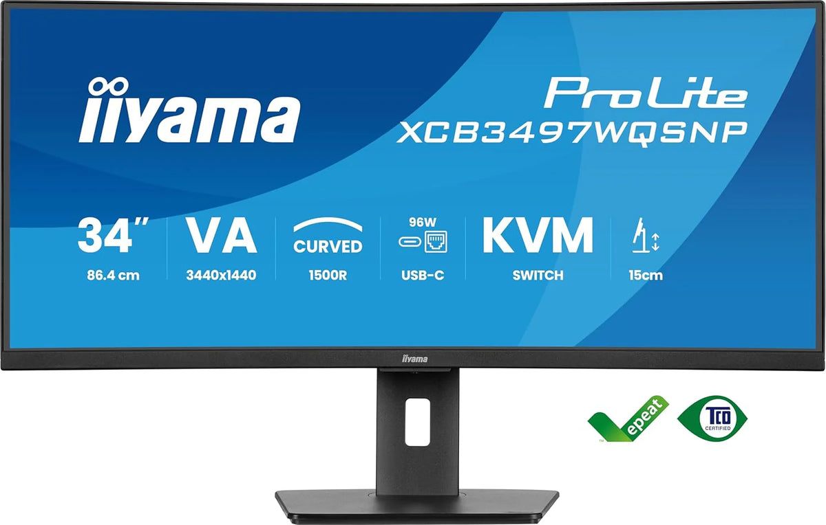iiyama XCB3497WQSNP-B1 34, VA, 3440 x 1440/120 Hz, 2HDMI/1DP/1USBC, HAS, RJ45, PD95W, KVM