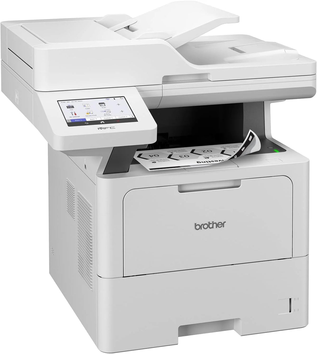Brother Mfcl6710Dw Monochromatyczna drukarka laserowa 4 w 1, 50 Ppm, drukowanie i skanowanie twarzy, automatyczne retro, wyświetlacz dotykowy Da12, 7 Cm, przewodowa łączność i WIFI