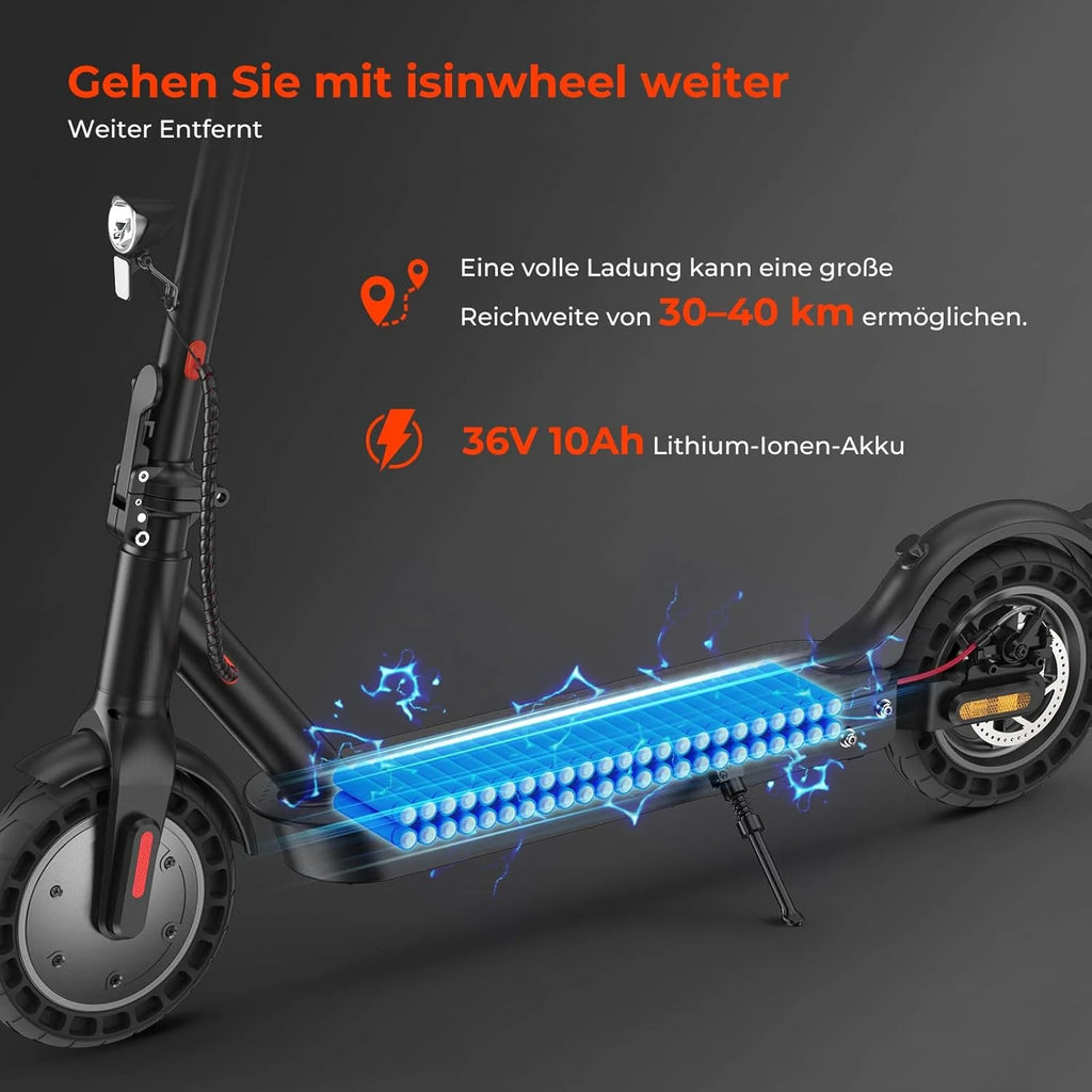 Skuter elektryczny z ABE do US 40 km zasięgu, z oponami o strukturze plastra miodu 10 cali, podwójny system hamowania i podwójne zawieszenie, 20 km/h, dla mężczyzn i kobiet
