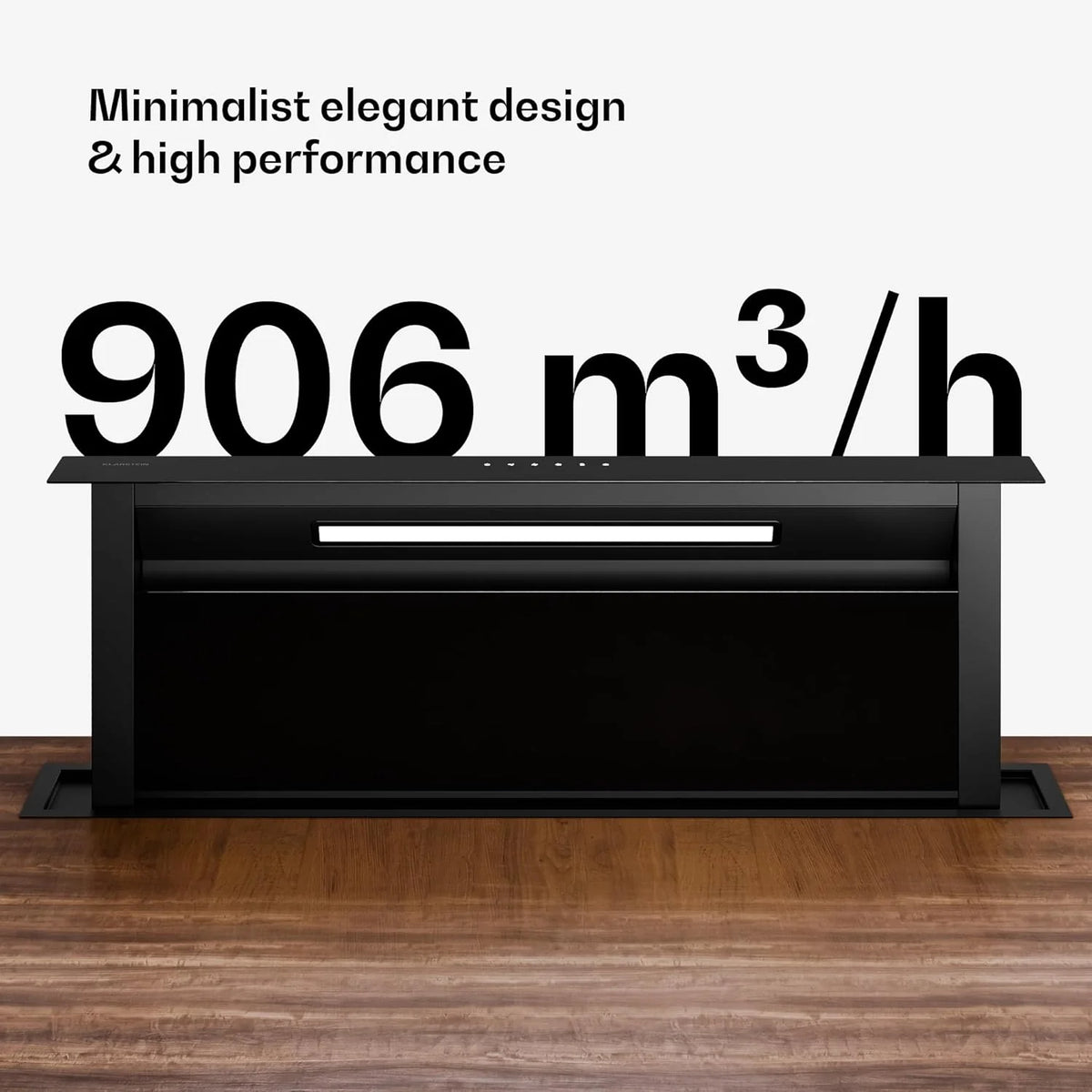 Klarstein Velaire Okap kuchenny 90 cm - A++ Downdraft, przepływ powietrza 906 m³/h, obsługa dotykowa, LED, cichy, filtr nadaje się do mycia w zmywarce, okap kuchenny 90 cm