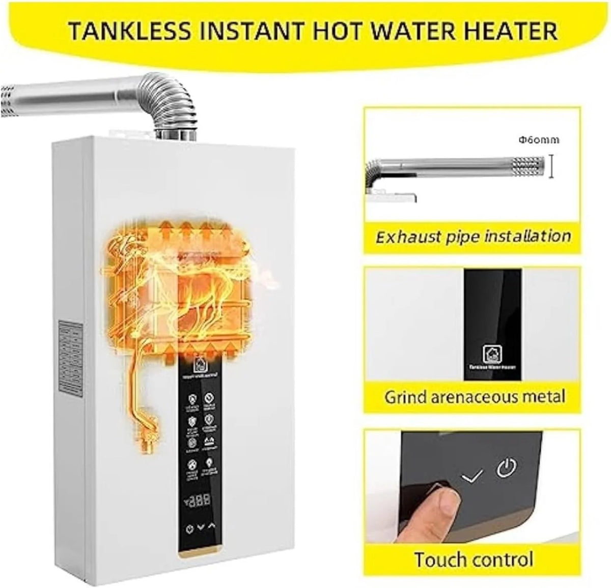 Bezzbiornikowy Podgrzewacz Wody Gaz Ziemny, Natychmiastowy Podgrzewacz Wody Na Gorący Gaz, Kryty 3.18, Stały Naturalny Podgrzewacz Wody Kompaktowy i trwały