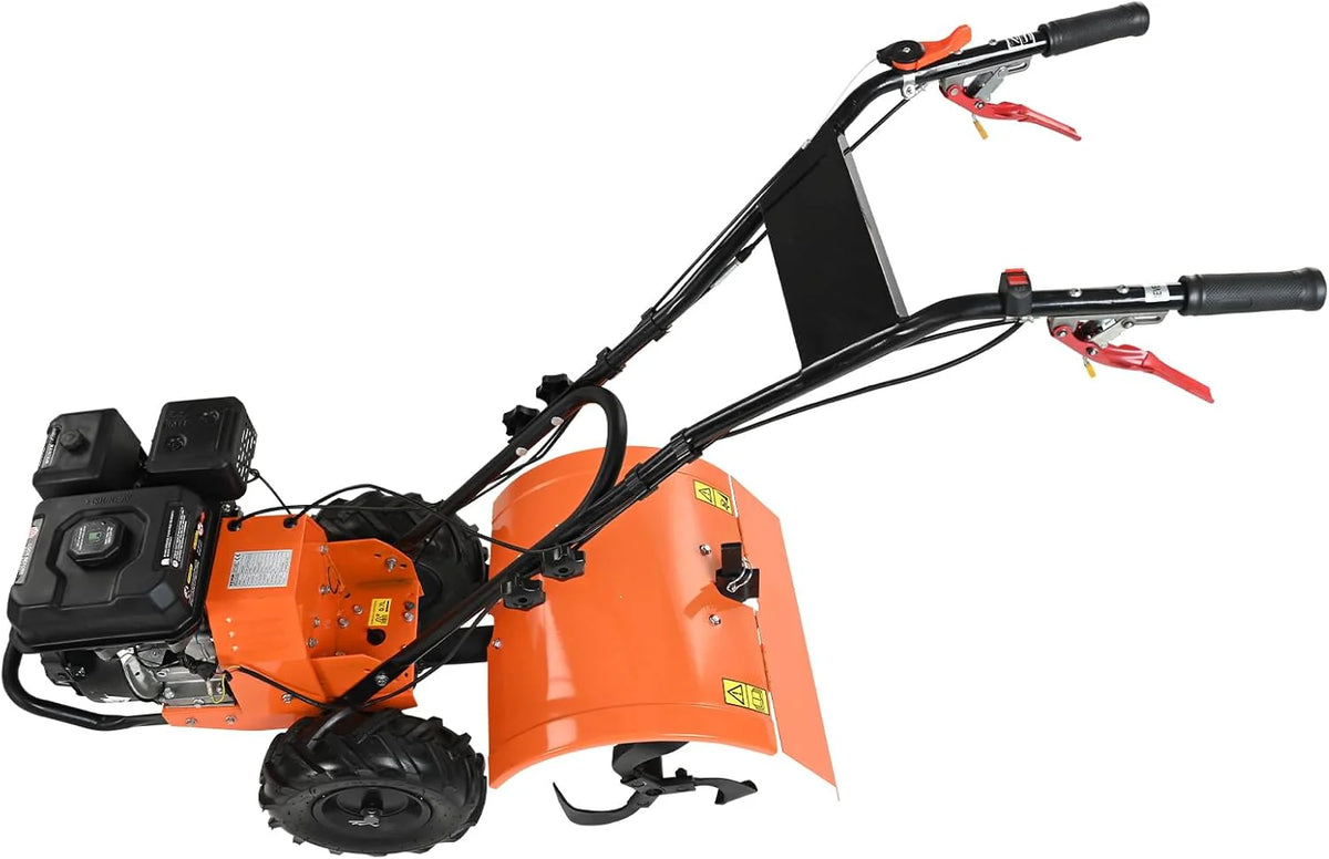 VEVOR frezarka ogrodowa 212CC pojemność silnika napędzana gazem 490 mm szerokość montażowa frez silnikowy 100 mm głębokość uprawy siekacz 65 Mn frez kultywacyjny 1680 x 500 x 1000 mm kultywator
