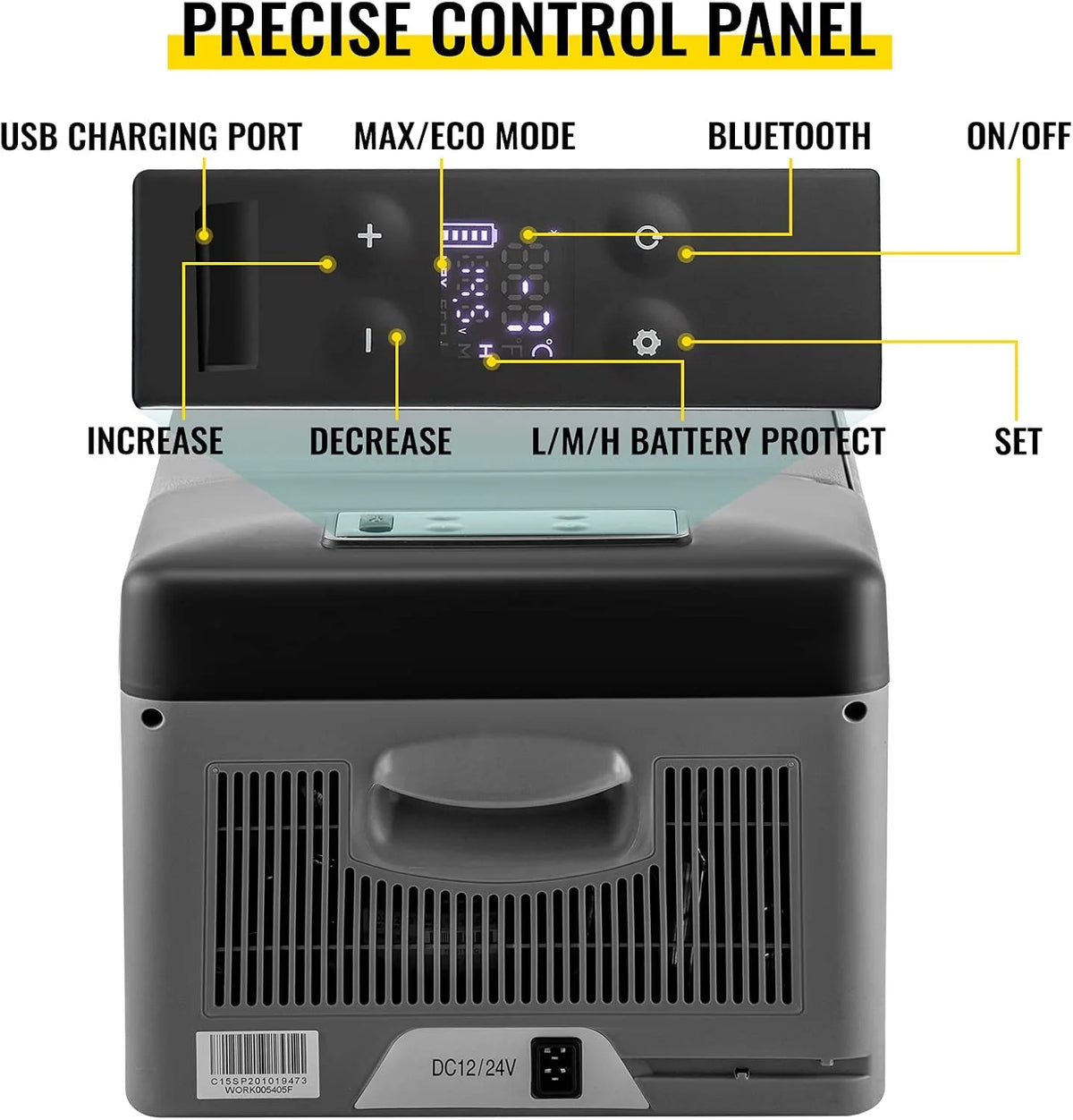 VEVOR Przenośna lodówka elektryczna 80 W, 12/24 V, wydajne chłodzenie -20℃ - 20℃ z niskim poziomem hałasu 45 dB, do samochodów i kamperów (55 l)