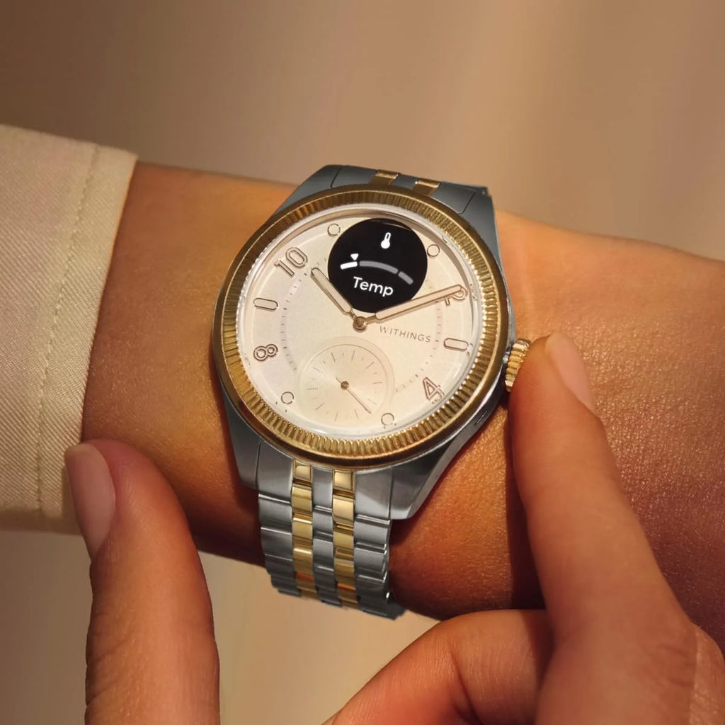 Withings Scanwatch Nova Brilliant Hybrydowy smartwatch Health dla mężczyzn i kobiet, SPO2, monitorowanie temperatury, sen, zdrowie układu oddechowego, monitorowanie cyklu, 30-dniowa żywotność baterii