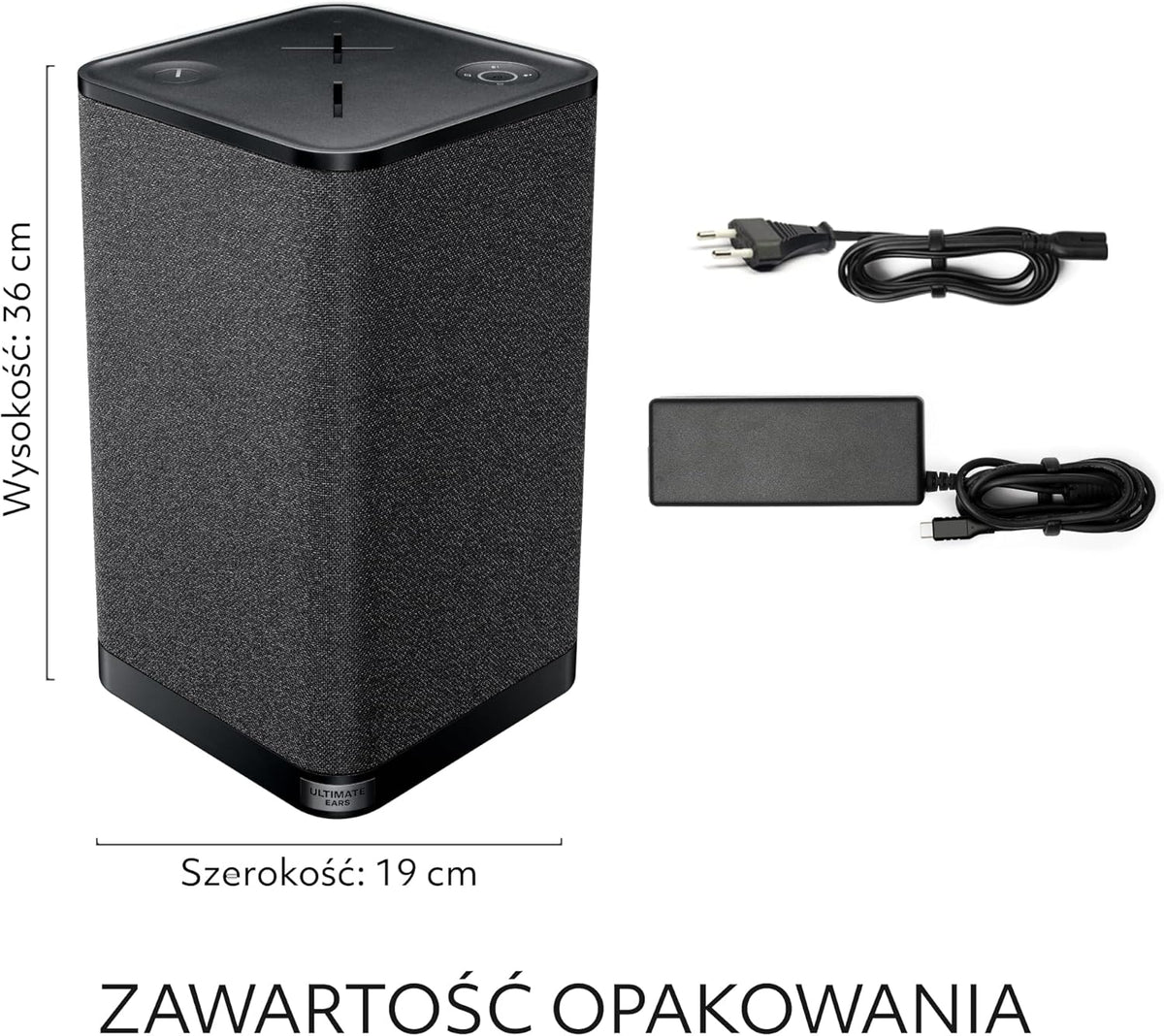 ULTIMATE EARS HYPERBOOM, przenośny bezprzewodowy głośnik Bluetooth, głośny głośnik, głęboki bas, wodoodporny zgodnie z IPX4, zasięg 45 m, czarny