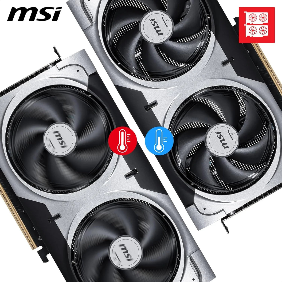 MSI Karta graficzna NVIDIA GeForce RTX 5060 Ti 8G Ventus 2X OC Plus - 8 GB GDDR7 (28 GB/s /128 Bits), PCIe 5.0 - Podwójny wentylator (2 x wentylatory STORMFORCE), HDMI 2.1b, DisplayPort 2.1b