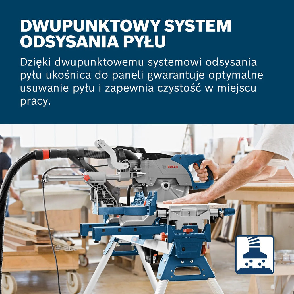 Bosch Professional: ukośnica do paneli GCM 8 SJL (1 600 W, średnica tarczy pilarskiej 216 mm, 1 tarcza pilarska, zacisk)