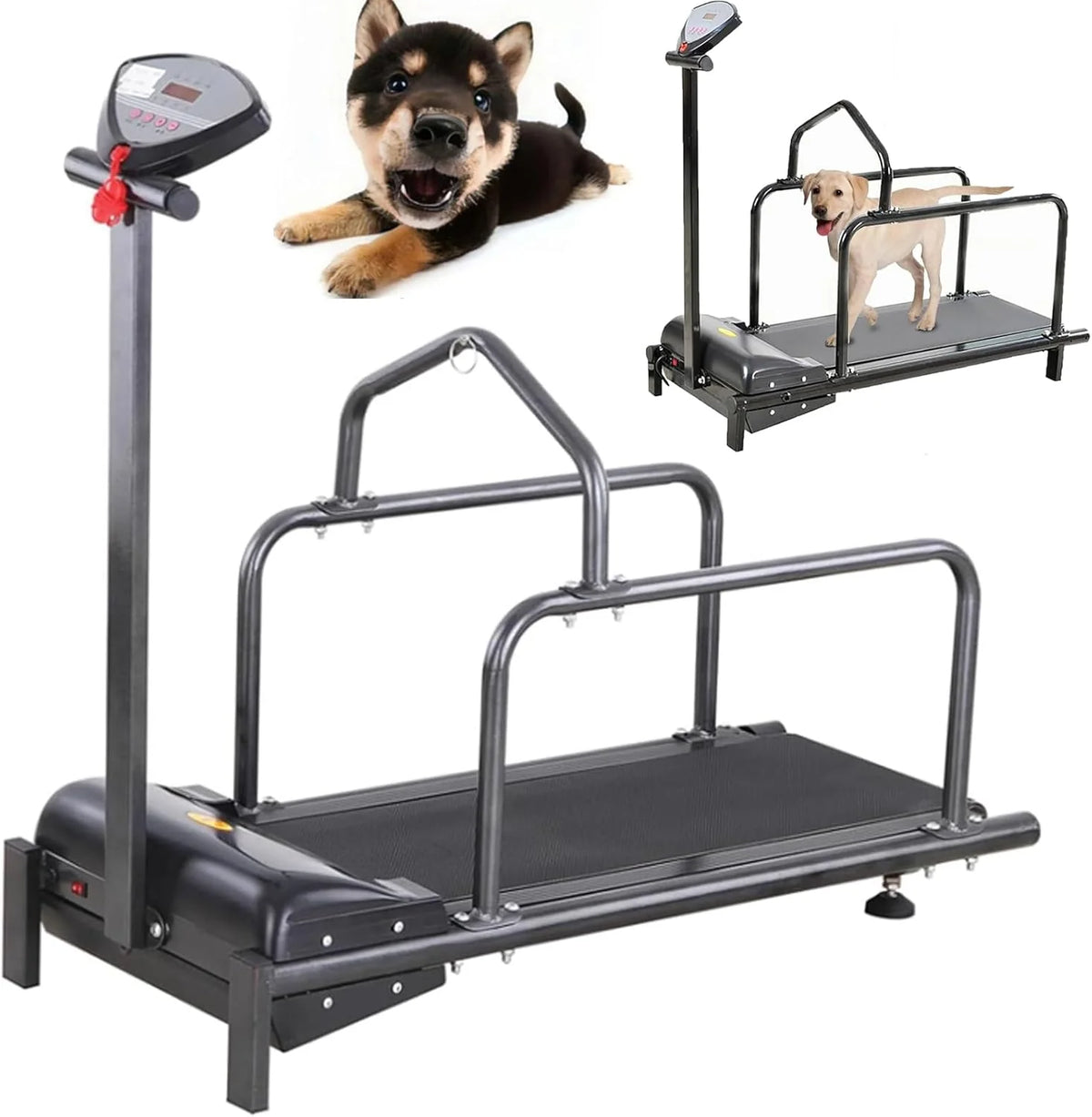 Bieżnia dla psa z wyświetlaczem LCD, regulowana prędkość, sprzęt do ćwiczeń zwierząt domowych, maksymalne obciążenie 80 kg, idealna dla małych i średnich psów, zabawka do fitnessu w pomieszczeniach
