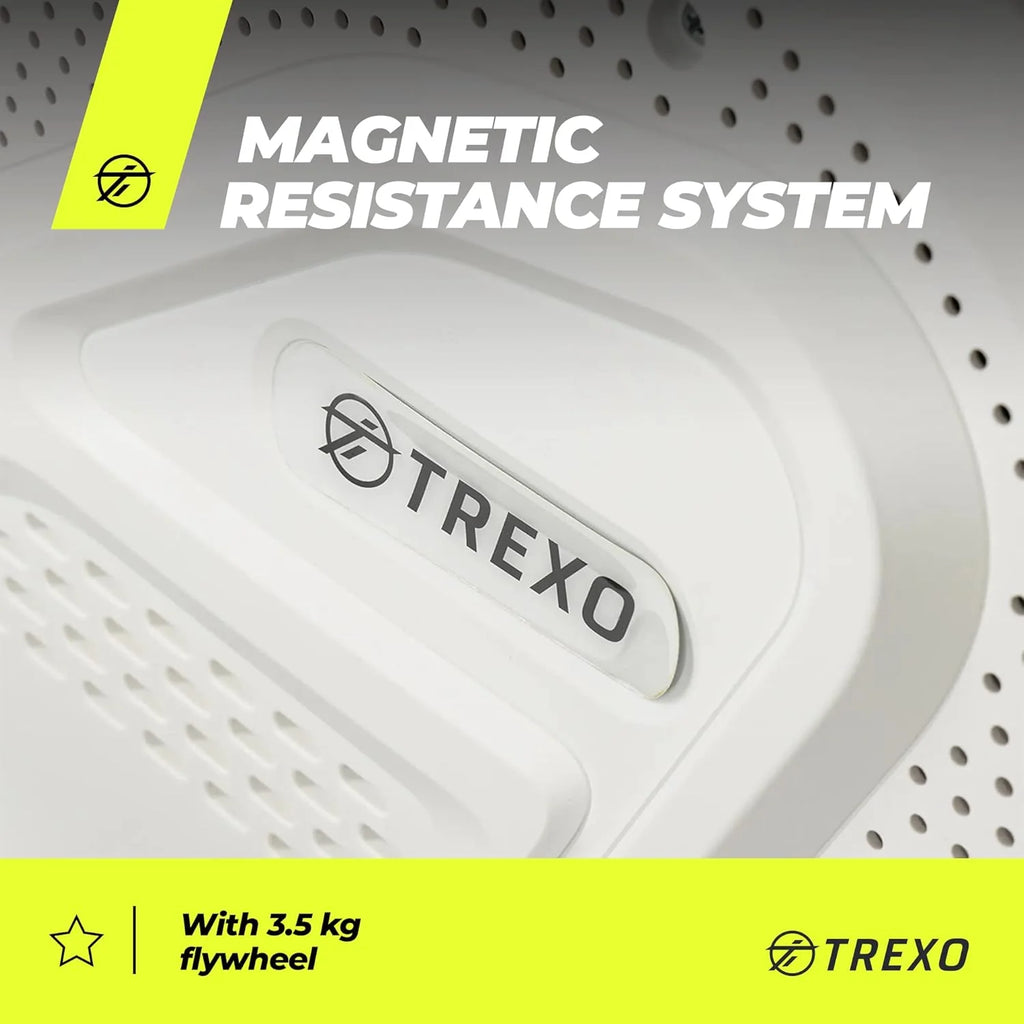 TREXO Wioślarz z magnetycznym systemem oporu 1-16, koło zamachowe 3,5 kg, wskaźnik wagi, stabilna konstrukcja, ergometr, trener wioślarski I RM100
