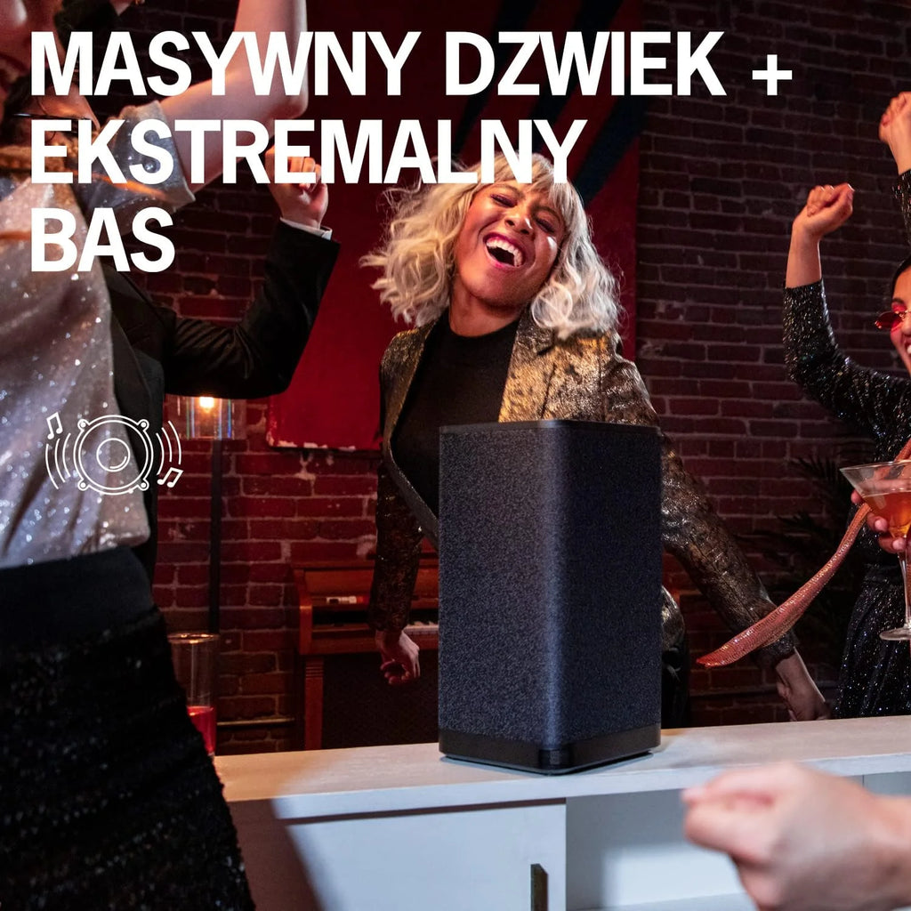 ULTIMATE EARS HYPERBOOM, przenośny bezprzewodowy głośnik Bluetooth, głośny głośnik, głęboki bas, wodoodporny zgodnie z IPX4, zasięg 45 m, czarny