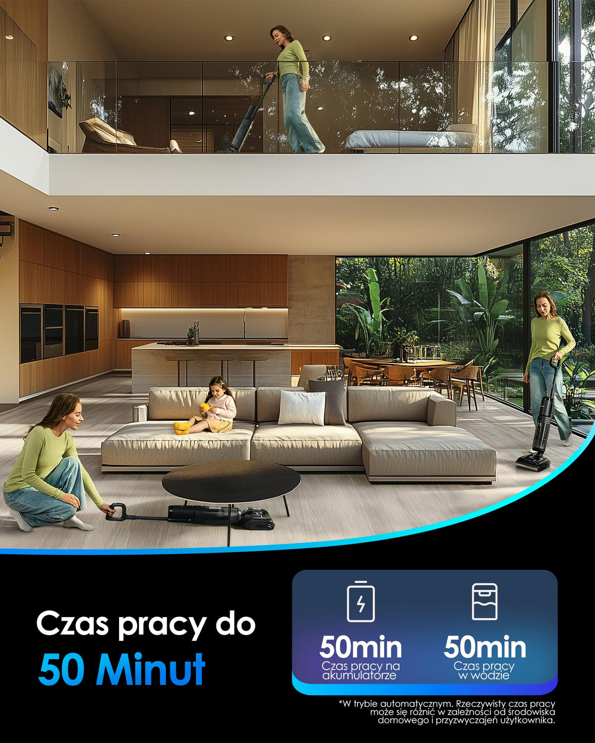 Tineco FLOOR ONE S7 Stretch Steam Draadloze Nat-Droog Stoomzuiger Alles-in-één, 160℃ HyperSteam, 180° Plat Liggend, Anti-Knoop Ontwerp, FlashDry Zelfreiniging, Tot 80 min gebruiksduur