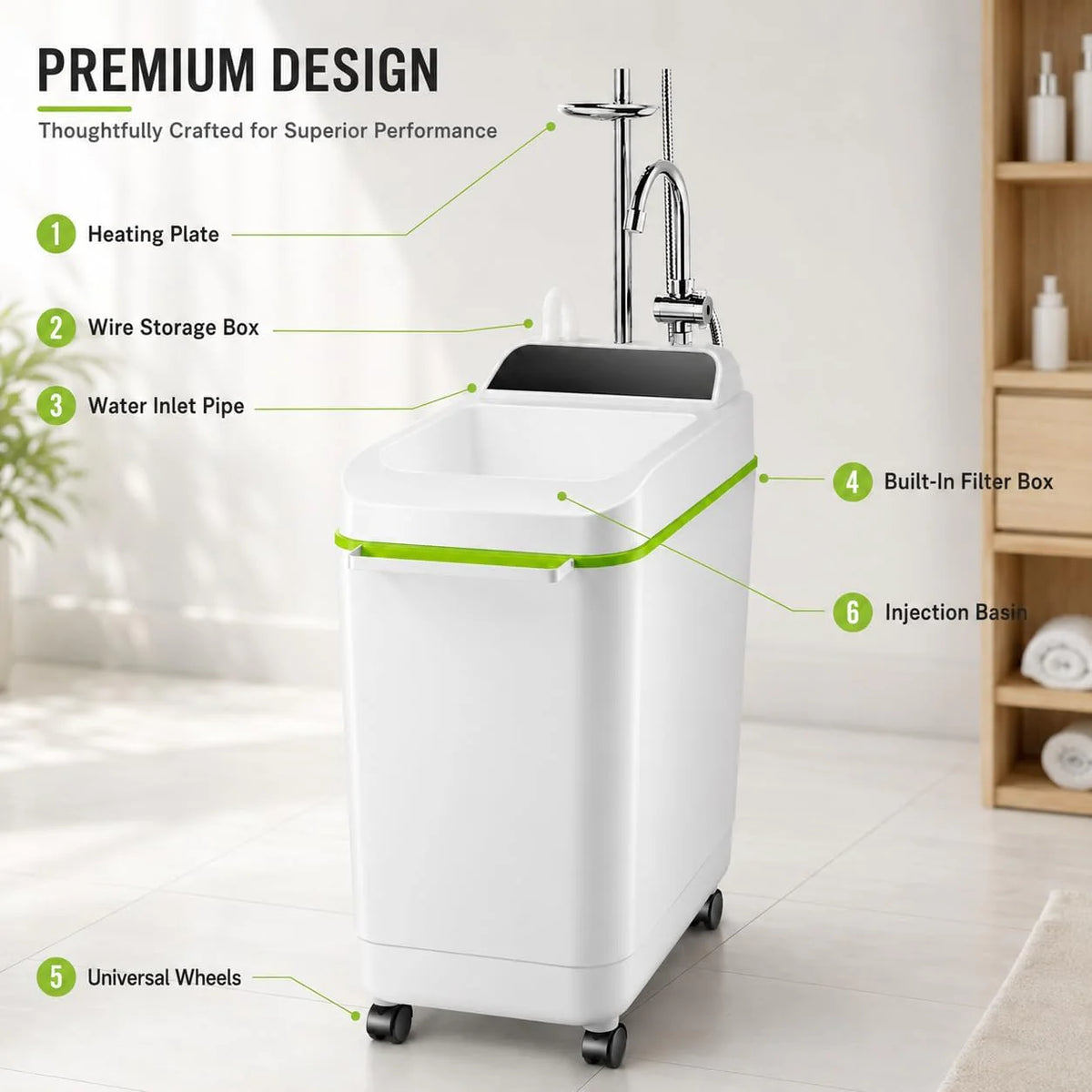 Przenośny podgrzewacz wody, 50 l, 2000 W, kempingowa maszyna prysznicowa z automatycznym wyłączaniem do przyczep kempingowych, podróży i kąpieli zwierząt domowych