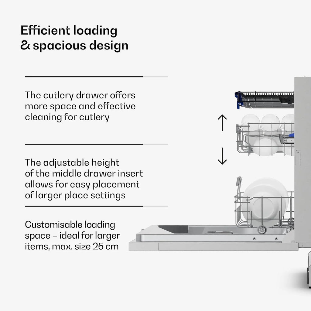 Klarstein Velaire zmywarka 60 cm – wolnostojąca, 14 miejsc, 9 programów, 42 dB, klasa energetyczna A, AquaStop, zabezpieczenie przed dziećmi, zmywarka 60 cm, stal nierdzewna