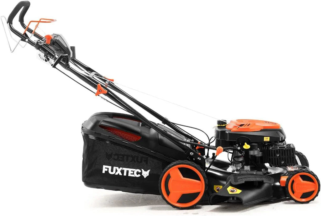 Kosiarka spalinowa FUXTEC 4w1 FX-RM5196eSPRO, 6 KM / 4,4 kW, szer. koszenia 51 cm, naped tylny regulowany, 4-suwowa, 25–75 mm, kosz 60 l i funkcja mulczowania