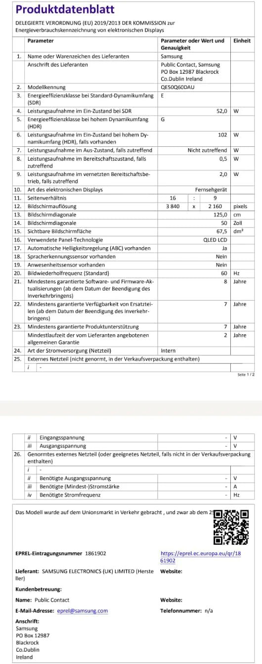Samsung QLED 4K Q60D 50 cali Telewizor z procesorem Quantum Lite, 100% objętości kolorów, skalowanie, Tizen OS, Smart TV, 50Q60D [2024]