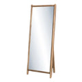 Lustro stojące z naturalnym drewnem – minimalistyczny design