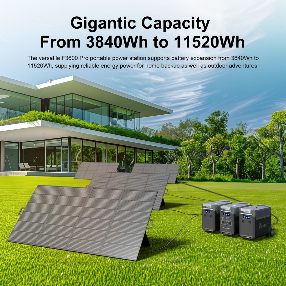 FOSSiBOT-Polska F3600 Pro przenośna Stacja zasilania, 3600W 3840Wh Power station, VAT Na Zewnątrz i Awaryjnego Zasilania 5-letnia gwarancja