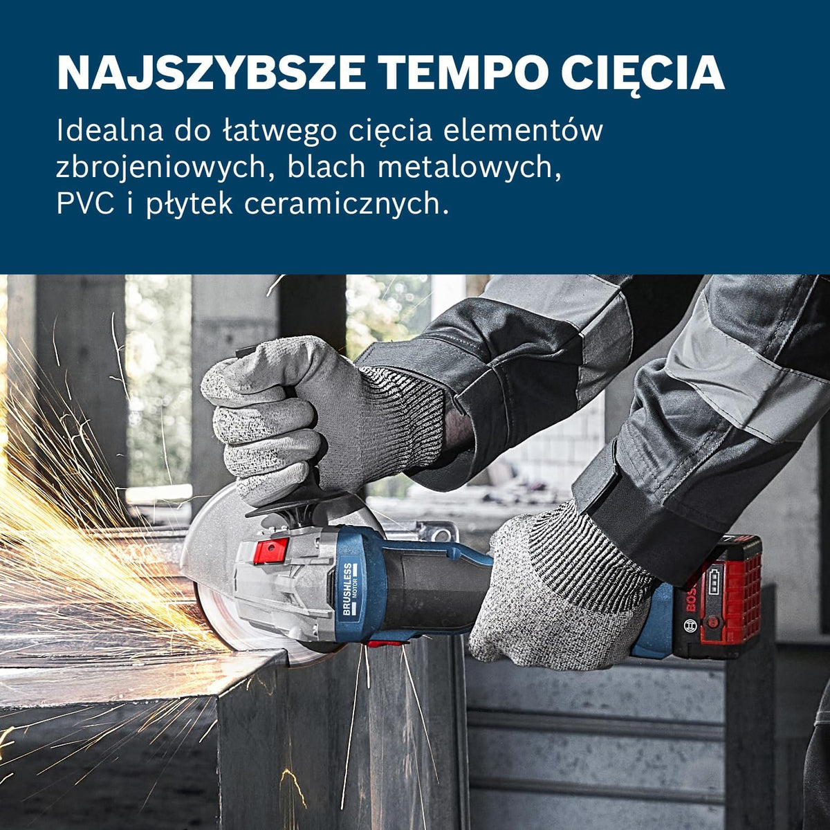 Bosch Professional 18 V firmy Bosch: akumulatorowa szlifierka kątowa GWS 18V-8 (Ø tarczy 125 mm, 2x GBA 5.0Ah, ładowarka GAL 18V-40, walizka L-BOXX)