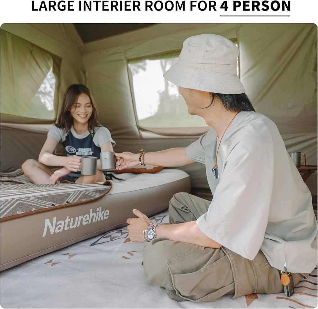 Naturehike Village namiot rodzinny, 13,0㎡ & 6,0㎡ & 5,0㎡, namiot typu pop-up, namiot domowy, kemping, namiot kempingowy dla 2-6 osób, duży namiot tunelowy o wodoodporności 2000 mm słupa wody
