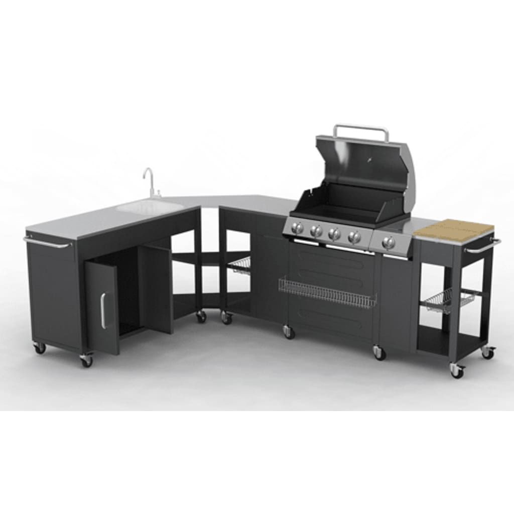 Vidaxl 4+1 palnikowy grill gazowy