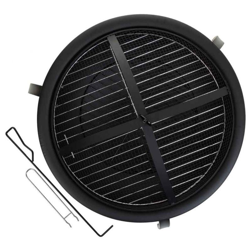 Metalowy grill ogrodowy z rusztem - czarny