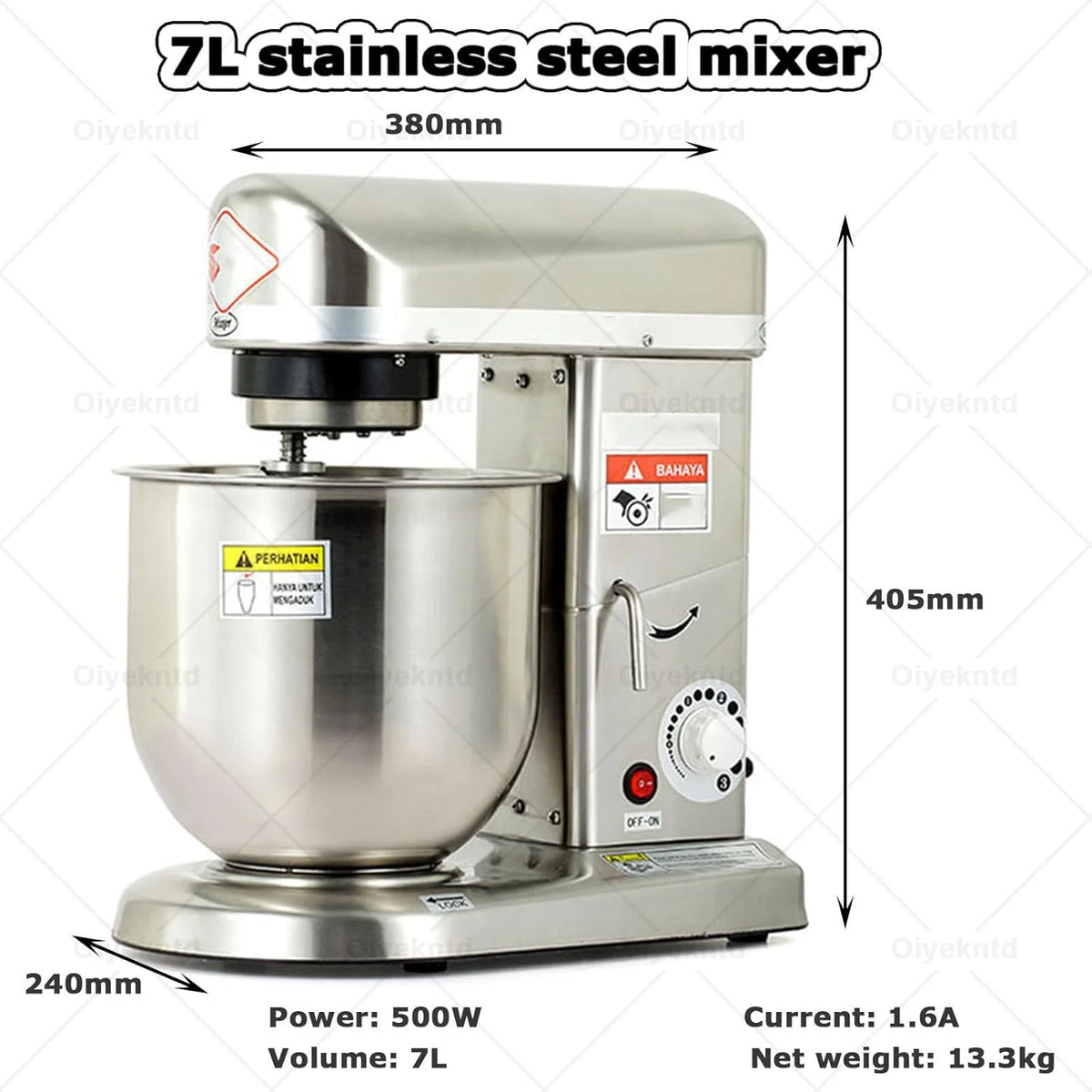 Elektryczny mikser planetarny – 5 l / 7 l / 10 l – wielofunkcyjny robot kuchenny i blender, 3-biegowy mikser komercyjny do wyrabiania ciasta na chleb, ciasta i wypieki White-5L