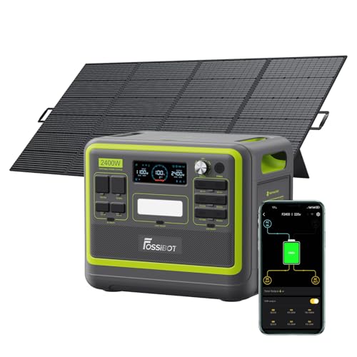 FOSSIBOT-Polska Elektrownia stacja zasilania F2400 paneli słonecznych 420 W, 2048Wh 2400W APP XT90, stacja kempingowa, podróż, szybkie płukanie 1,5 godziny, 5 letnia gwarancja producenta