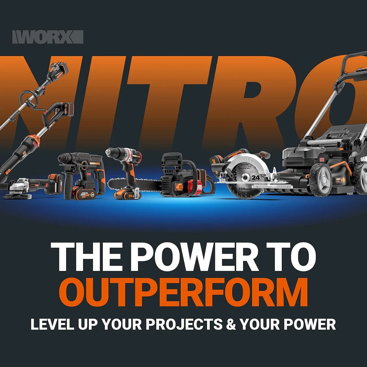 WORX WG385E Nitro Akumulatorowa Pilarka Łańcuchowa 40V(2 x 20V), Silnik Bezszczotkowy, Automatyczne Napinanie i Smarowanie Łańcucha, Długość Cięcia 40 cm, Prędkość Cięcia 18m/s