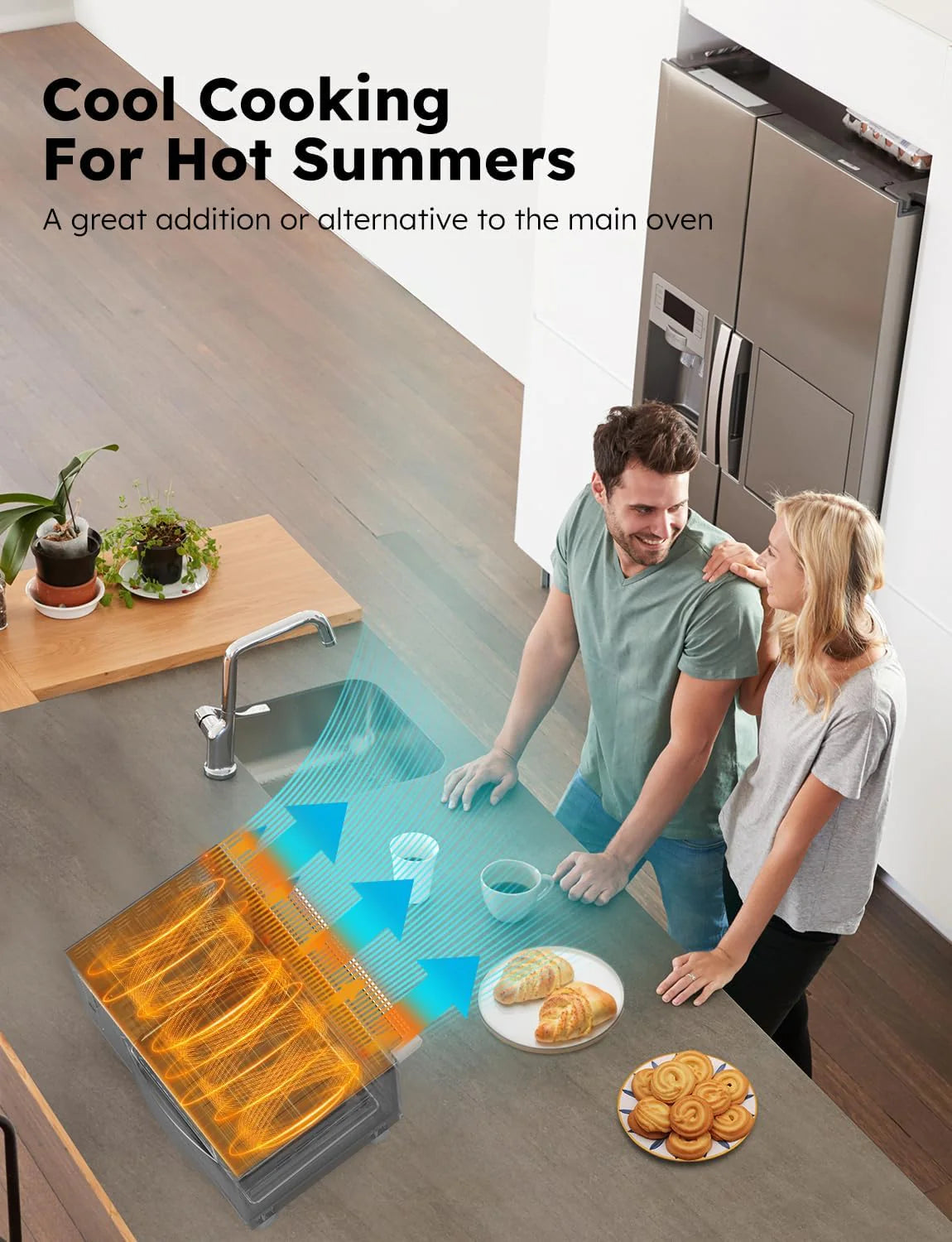 Nuwave Bravo XL Pro Smart Oven & Air Freidera, ulepszony wentylator o 100% szybszy, ostrzejsze wyniki, regulowane temperatury 50F-500F, ulepszone interaktywne zimne białe wyświetlanie,