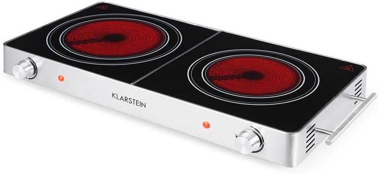 Klarstein Płyta indukcyjna, 2 płyty grzewcze, elektryczna, nowoczesna płyta grzewcza, indukcyjna na kemping, 2 płyty, 2 płyty indukcyjne, mobilna, 3100 W