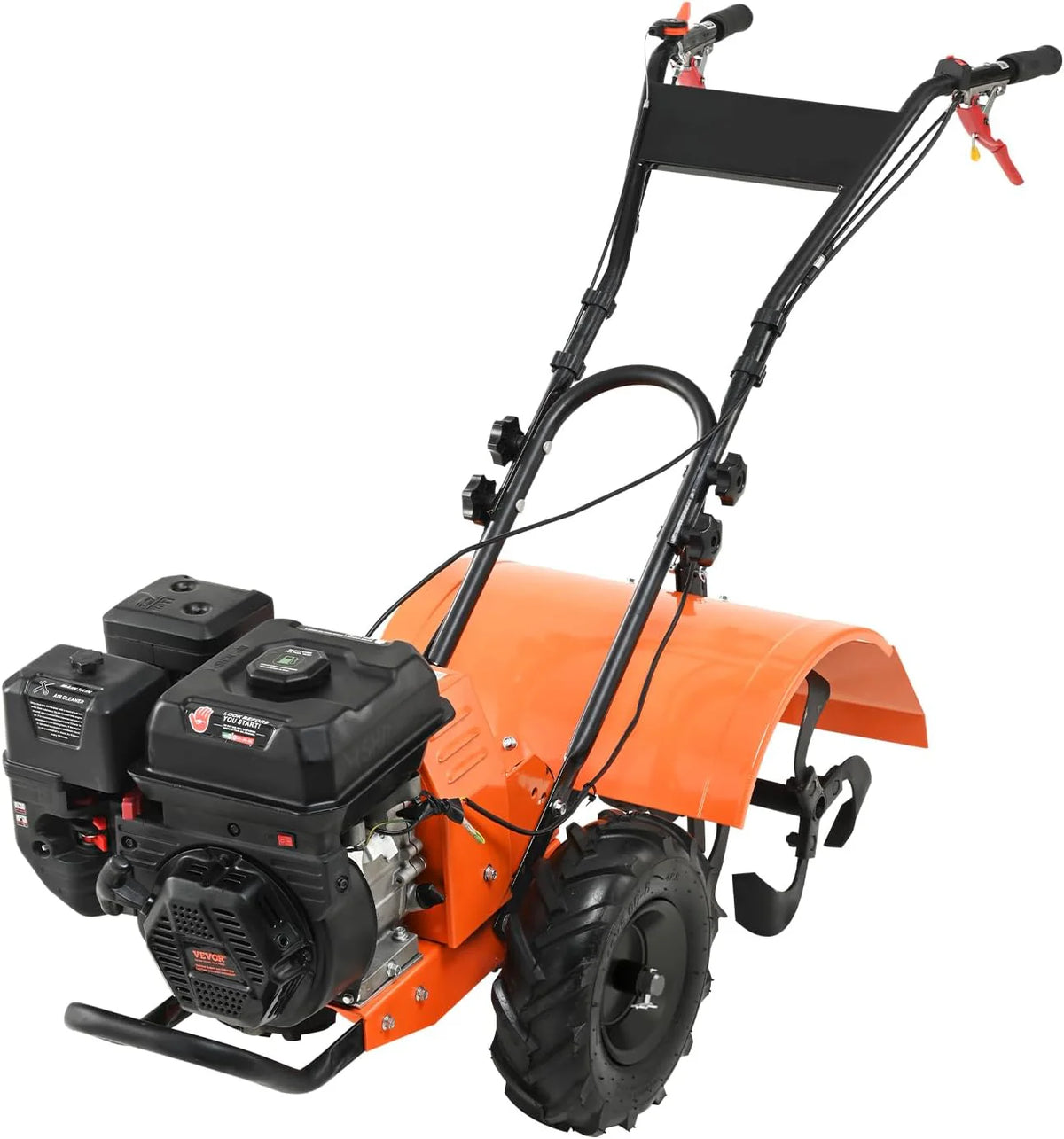 VEVOR frezarka ogrodowa 212CC pojemność silnika napędzana gazem 490 mm szerokość montażowa frez silnikowy 100 mm głębokość uprawy siekacz 65 Mn frez kultywacyjny 1680 x 500 x 1000 mm kultywator