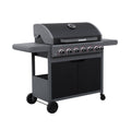 Grill gazowy Edmond Black – 6 palników + 1 boczny | Sweeek