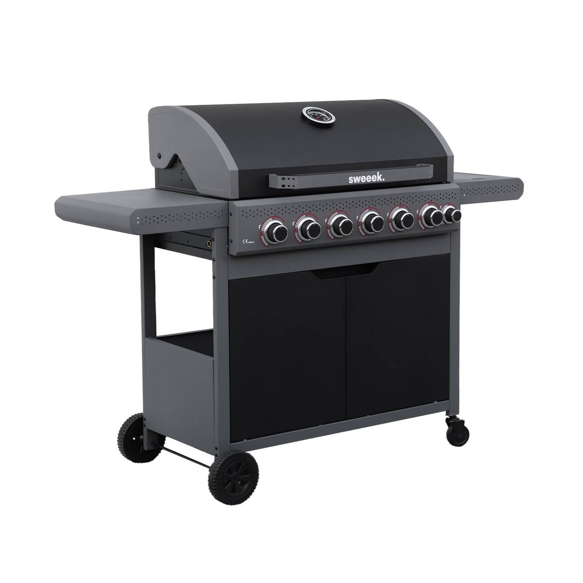 Grill gazowy Edmond Black – 6 palników + 1 boczny | Sweeek