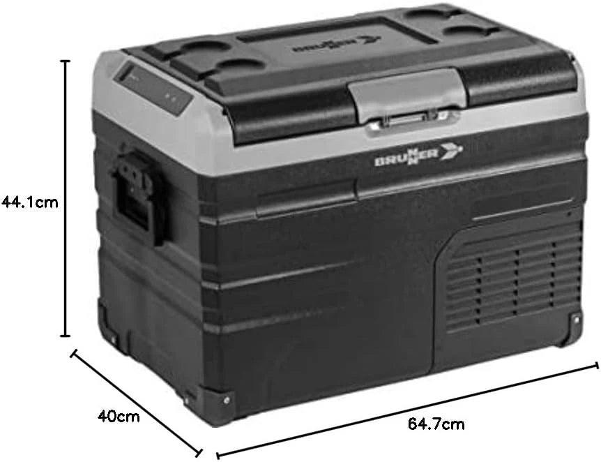 Brunner Polarys Freeze 35 lodówka podróżna z kompresorem, 12/24 V DC – 100/240 V AC, aplikacja do ustawiania temperatury, lodówka i zamrażarka, 35 litrów