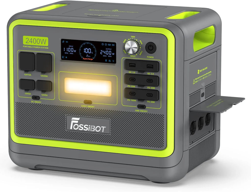 FOSSiBOT-Polska przenośna Stacja zasilania 2048 Wh Lifepo4, 2400W F2400 XT90 APP