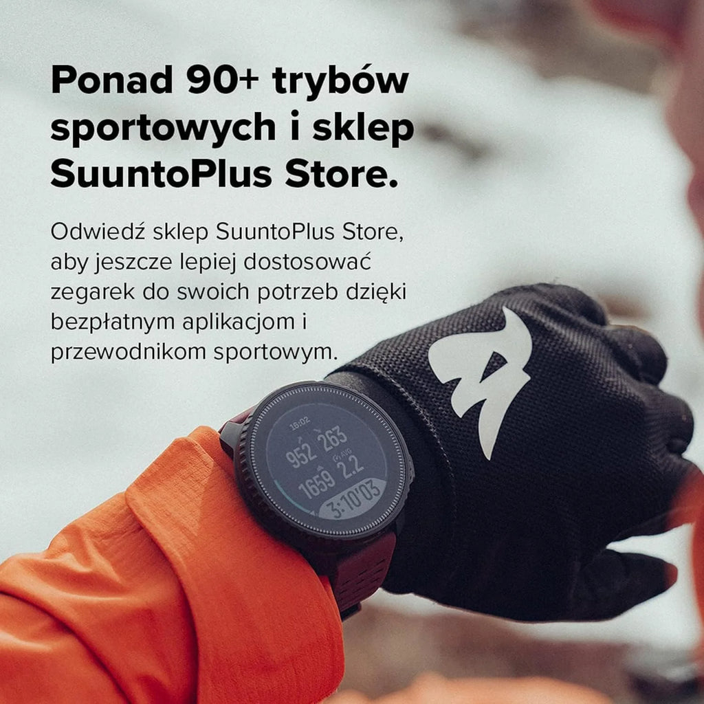 SUUNTO Vertical – Przygodowy zegarek GPS, monitor aktywności, dwupasmowy GNSS i mapy offline, obsługa ponad 95 dyscyplin sportowych, wskaźniki treningowe i analiza regeneracji.
