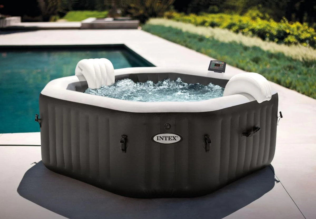 Intex Pure SPA Basen Dmuchany, Czarny/Biały, ‎201 x 201 x 71 cm