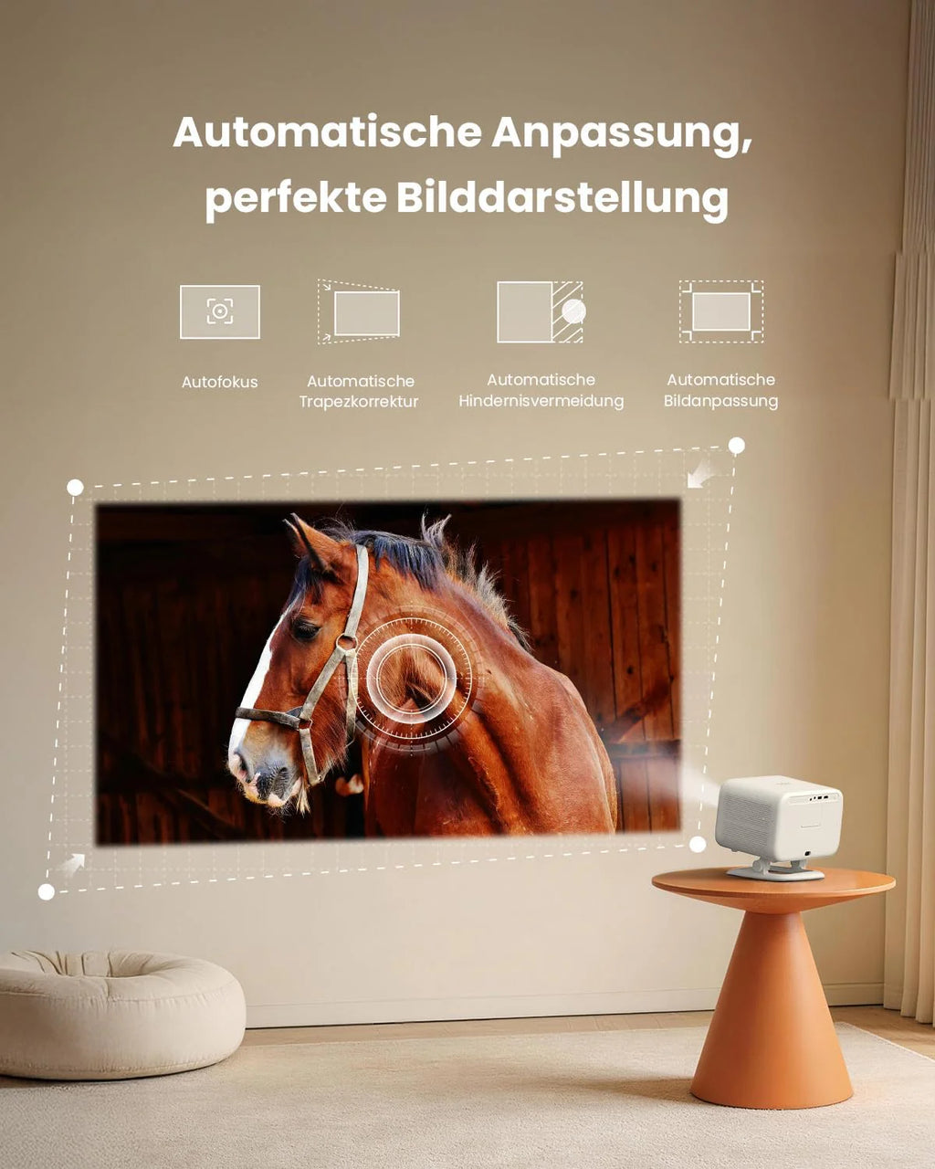 Projektor Netflix Ready, projektor jasności JBL Dual 8 W Dolby Audio, automatyczne ustawianie ostrości i Keystone, WiFi i Bluetooth, Yaber L2 Plus 150 cali, projektor kina domowego, Native 1080p