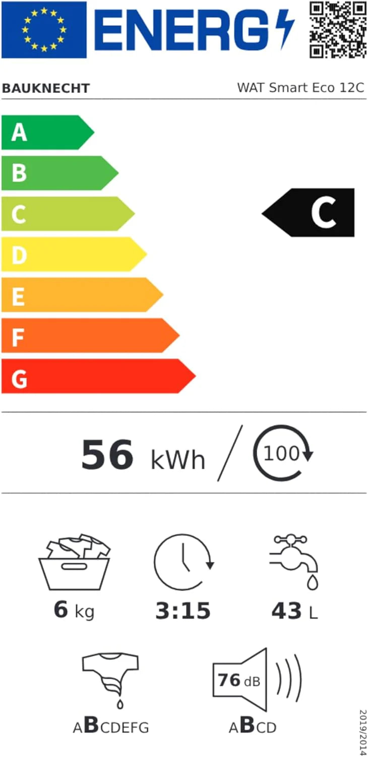 Bauknecht WAT Smart Eco 12C pralka ładowana od góry/6 kg/1200 obr./min., krótki 30'/FreshFinish/intensywne płukanie, ochrona przed wodą wielokrotnego użytku, oszczędność energii, program wełny, wybór