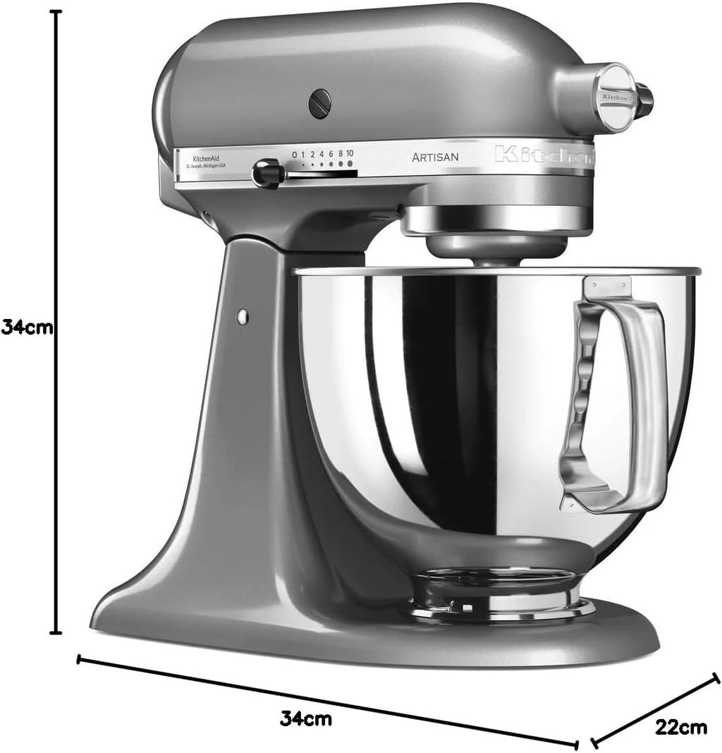KitchenAid Robot kuchenny I Artisan I wielofunkcyjny robot kuchenny z odchylaną głowicą, z 4 akcesoriami, 4,8 l (pistacjowy)