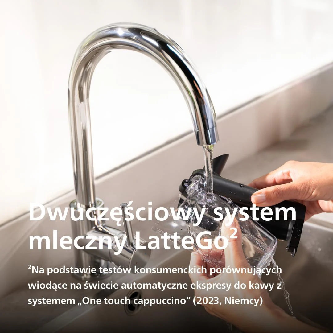 Philips w Pełni Automatyczny Ekspres do Kawy z Serii 5500-20 Kaw Gorących i Mrożonych, Szybki w Czyszczeniu System Mleczny LatteGo, Technologia SilentBrew, QuickStart, Szary (EP5544/50)