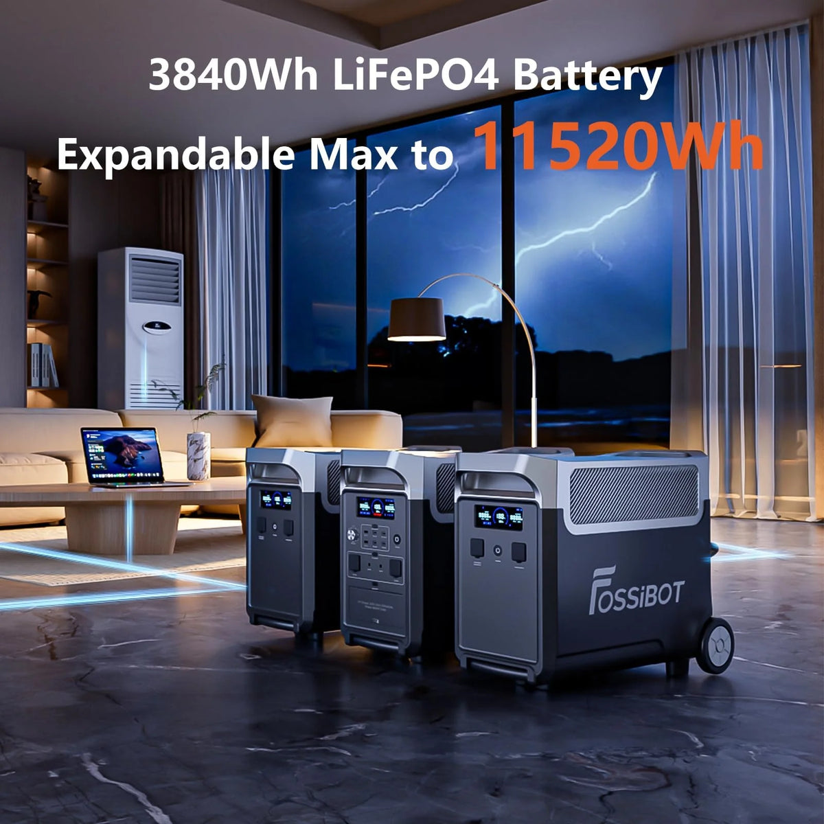 FOSSiBOT-Polska F3600 Pro przenośna Stacja zasilania, 3600W 3840Wh Power station, VAT Na Zewnątrz i Awaryjnego Zasilania 5-letnia gwarancja
