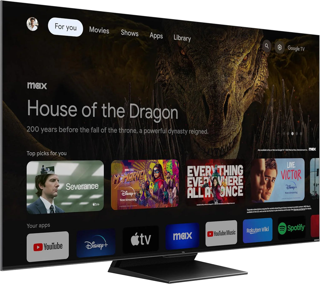 TCL 65V6C 65-calowy bezpośredni telewizor LED, 4K HDR TV, Smart TV Powered by Google (Dolby Audio, Motion Clarity, kompatybilny z Google Assistant & Alexa, 2025 nowy model)